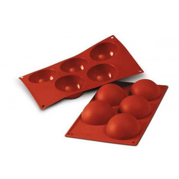 Molde silicone meia esfera diâmetro 80 H40mm terracotta Silikomart