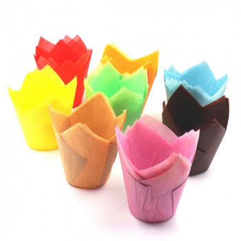 Forma papel tulipa muffins...