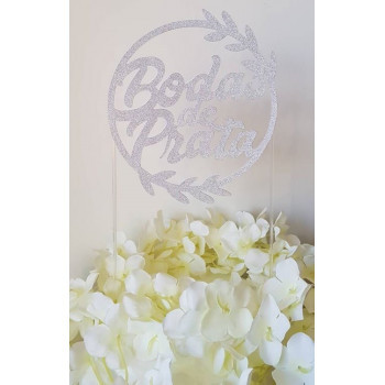 Topo de bolo bodas de prata