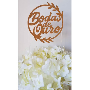 Topo de bolo bodas de ouro