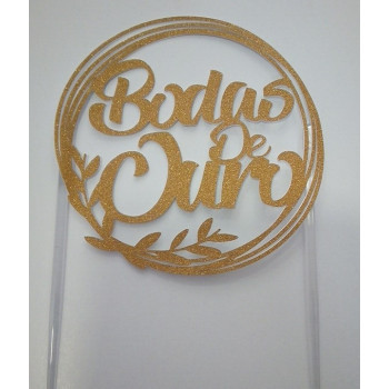 Topo de bolo bodas de ouro