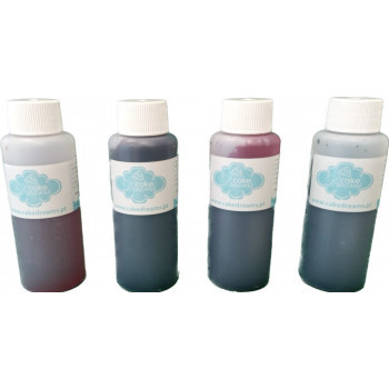 Pack 4 cores-Corante alimentar para tinteiros de impressão alimentar (100 ml) Canon