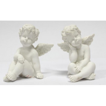 Anjo decorativo branco com...