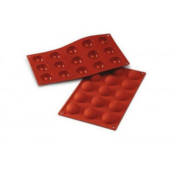 Molde silicone meia esfera diâmetro 40 H20mm terracotta Silikomart