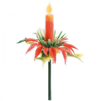 Flor de natal com vela 5 cms altura + espeto(não comestível)