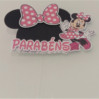 Topo de bolo  Minnie Rosa