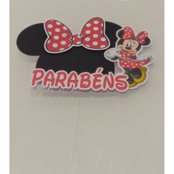 Topo de bolo  Minnie vermelha