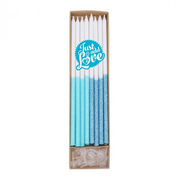 Velas com glitter - 16 unid com aproximadamente 15 cms - Just add love