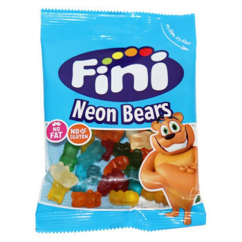 Saco de 90 gr. gomas neon bears Fini ursinhos