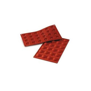 Molde silicone meia esfera diâmetro 30 H15mm terracotta Silikomart
