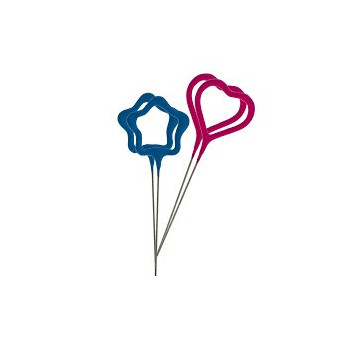 Foguete estrela (azul) e coração (rosa) Dekora - 4 unidade
