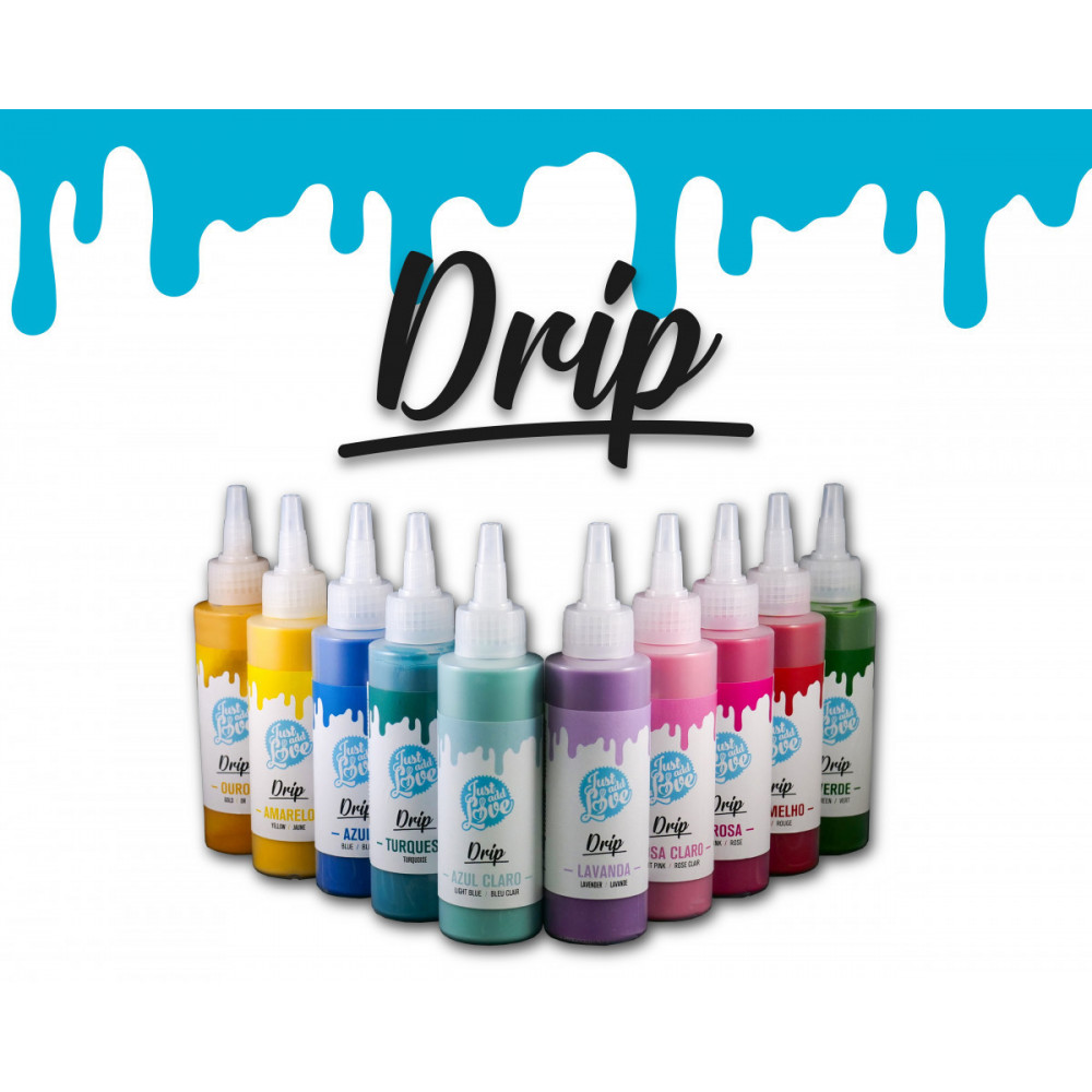 Drip Just Add Love 150g cor amarela - decoração para bolos com efeito escorrido Drip Just Add Love 150g cor amarela - decoração para bolos com efeito escorrido
