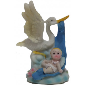 Cegonha com menino - menina 8,5 cm batizado