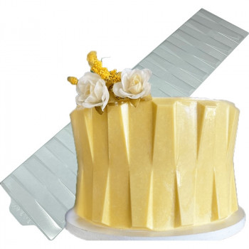 Folha de acetato para chocolate Origami cake laminado com 50x11 cms