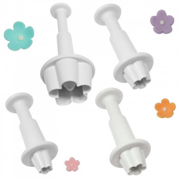 Cortante com ejector flor miosotis- 4 unid. PME