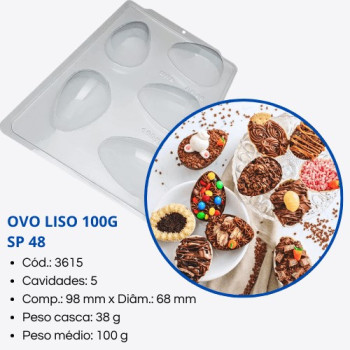Forma - molde acetato 3 peças ovo de colher 100 gr. BWB Pascoa refª 3615