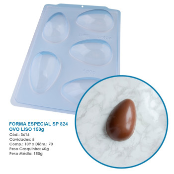 Forma - Molde acetato 3 peças ovo de colher 150 gr. BWB Pascoa refª 3616