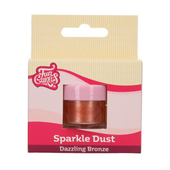 Corante em pó sparkle dust dazzling bronze funcakes
