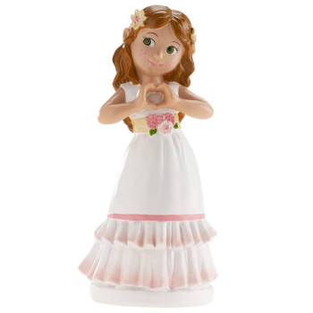 Menina comunhão 16 cm Dekora rosa (a fazer coração)