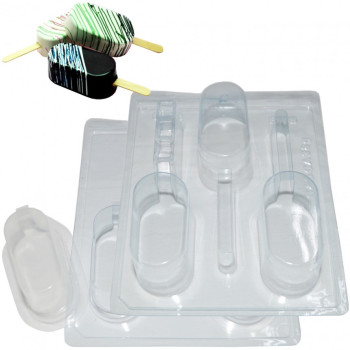 Molde acetato pirulito 3 peças picolé - gelado BWB9818 - paleta