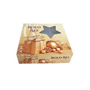 Caixa com janela bolo rei com 27x27x7,5 cms