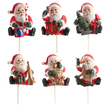 Pai natal com espeto diversas posições 5 cms - 1 unidade