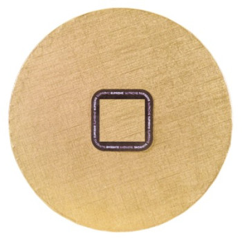 Base dourada redonda com 1,2 cm espessura