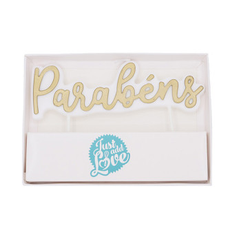 Vela Parabéns Dourada Just Add Love | CakeDreams