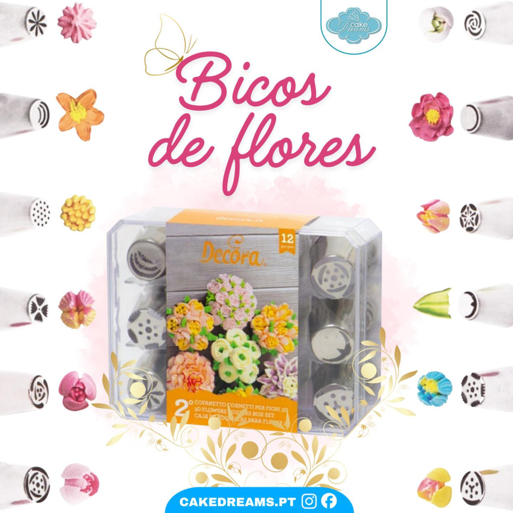 Conjunto 12 Bicos Pasteleiro “Boquilha Russa” (Decora) | CakeDreams