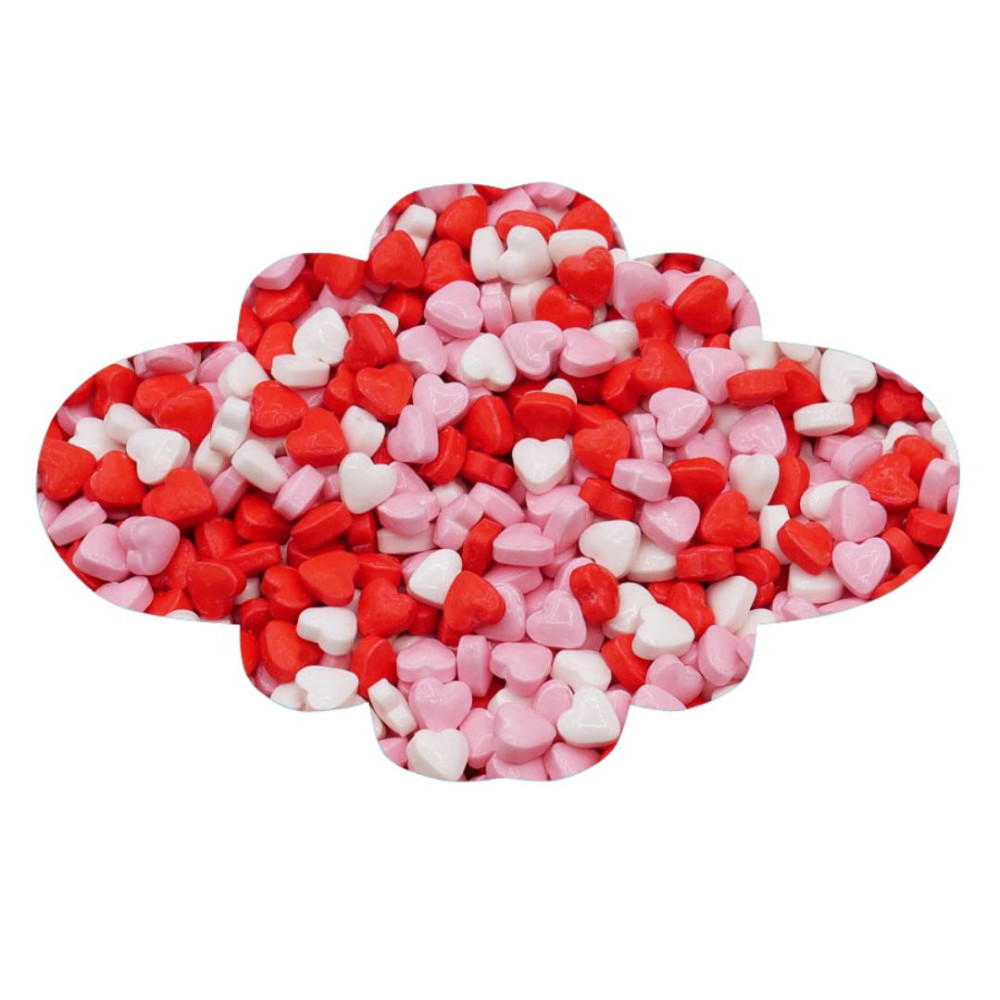 Corações Açúcar 3D Branco Rosa Vermelho | CakeDreams