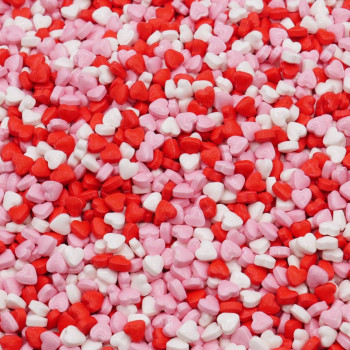 Corações Açúcar 3D Branco Rosa Vermelho | CakeDreams