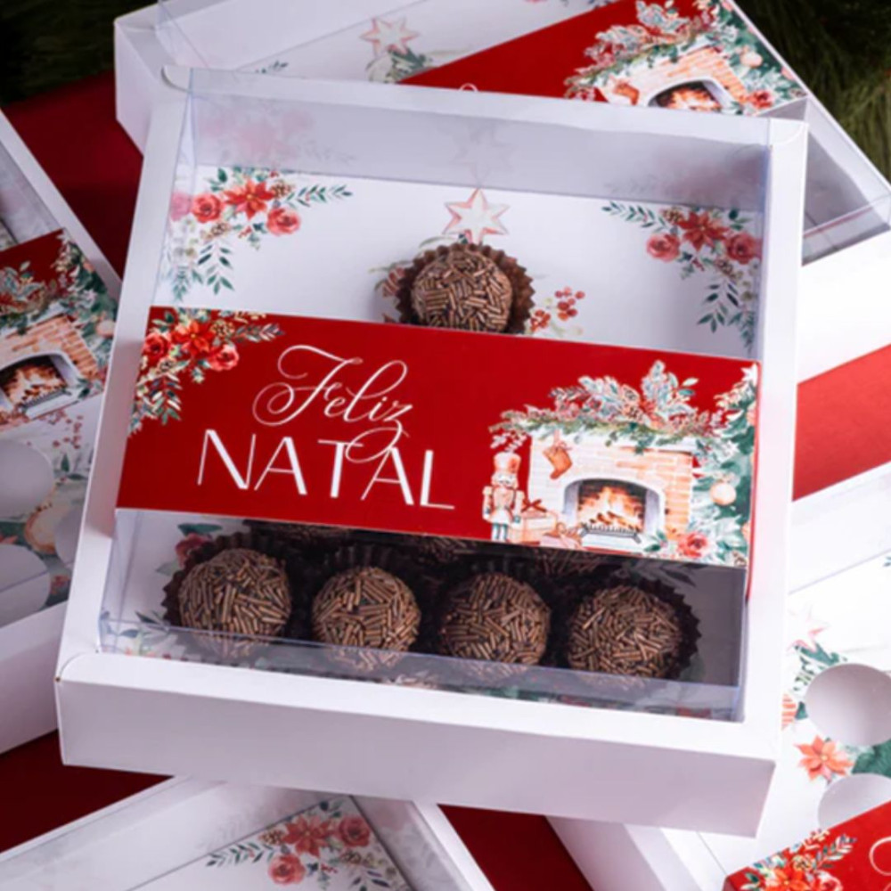 Caixa com Berço Árvore de Natal para Brigadeiros | CakeDreams