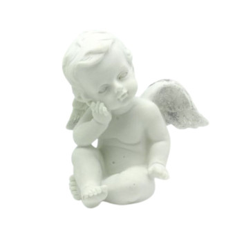 Anjo decorativo branco com...