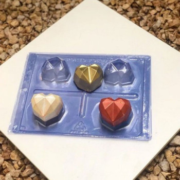 Molde acetato para chocolate Porto formas coração lapidado - 3 peças - trufa
