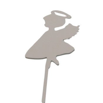 Topo de bolo acrilico branco - anjinho