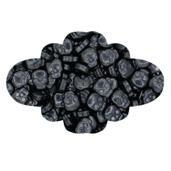 Caveiras pretas com relevo - 1 cm - 50 gr.