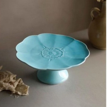 Prato de bolo com pé flor -...