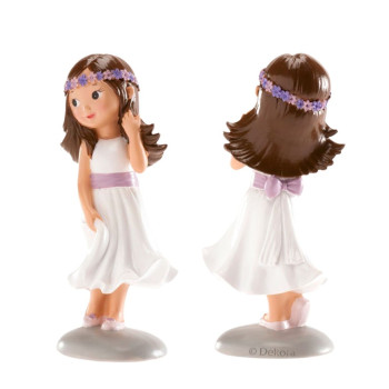 Menina comunhão 15 cm Dekora violeta