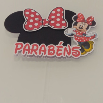 Topo de bolo Minnie vermelha