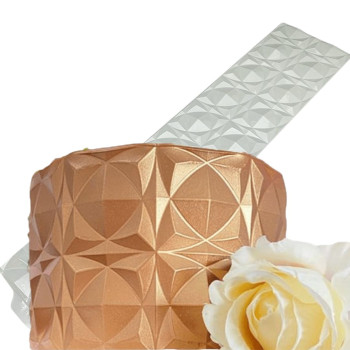 Folha de acetato para chocolate Origami cake simetria perfeita com 50 x 11 cm