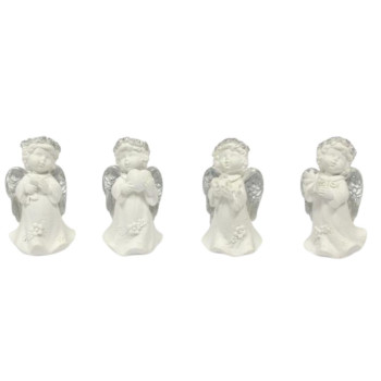 Anjo decorativo branco com...