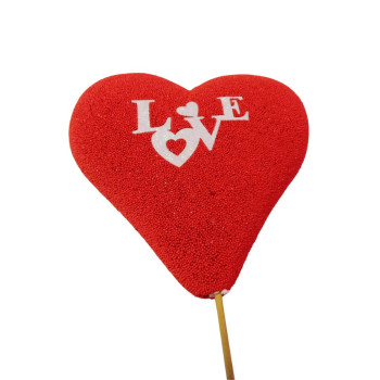 Coração Love com 16 cms e pico