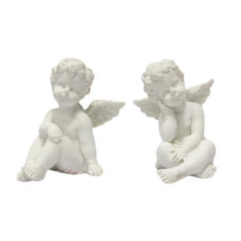 Anjo decorativo branco com...