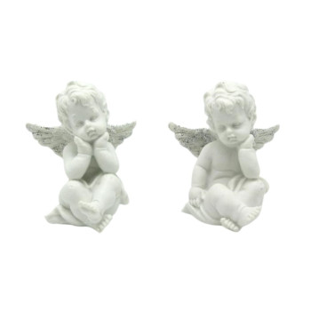 Anjo decorativo branco com...