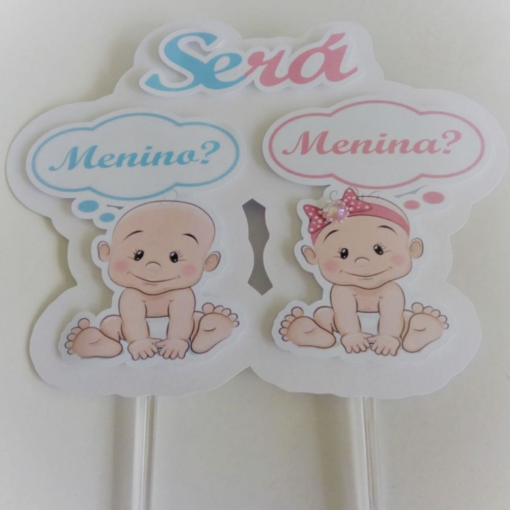 Topo de Bolo “Chá de Bebé” (menina ou menino) | CakeDreams