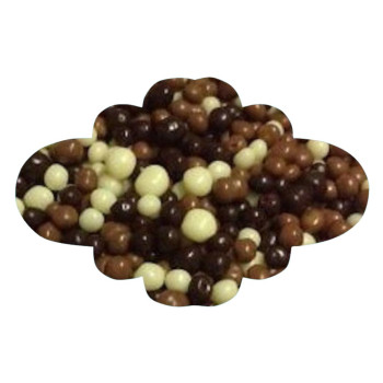 Chococrispies três chocolates - negro-branco-leite  (bolinhas crocantes) 100 gr.