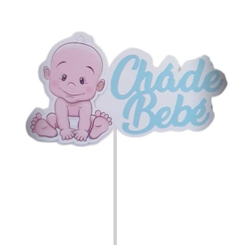 Topo de bolo Chá de bebé menina - menino