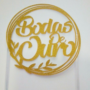 Topo de bolo bodas de ouro