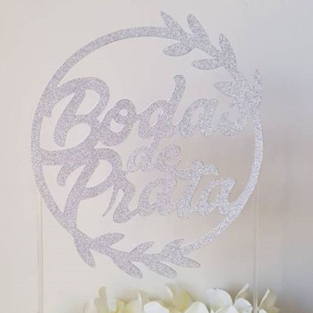 Topo de bolo bodas de prata