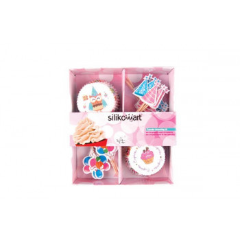 Petifur cupcake com bandeirolas Silikomart